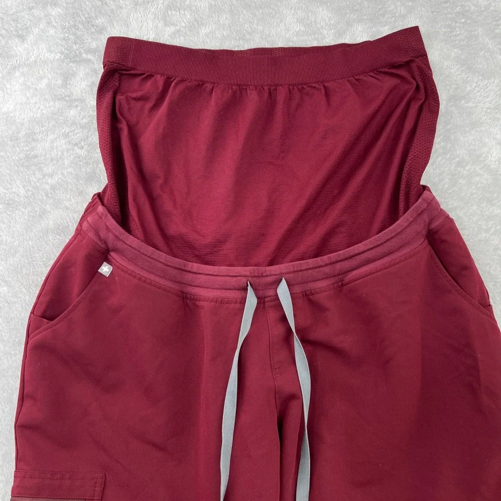 FIGS Maternity Scrub Set L/XL Burgundy Women Medical Jogger Uniform Set - Picture 11 of 16